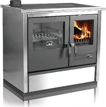 Sporák na tuhá paliva TIM SISTEM etážový sporák NORTH HYDRO ECO levý INOX 16 kW