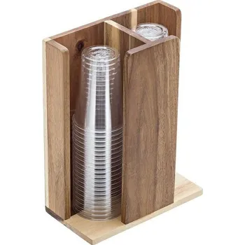 Jednorázové nádobí Dřevěný stojan na kelímky Leone 230/120/300mm 1ks