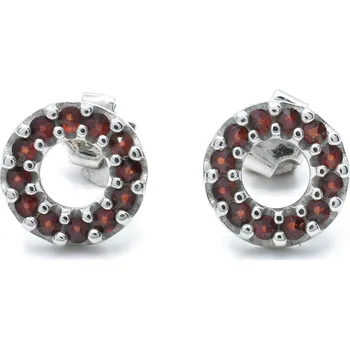 Náušnice Náušnice český granát Rity - Rhodiování