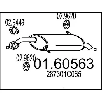 Auto-moto Zadní tlumič výfuku MTS 01.60563