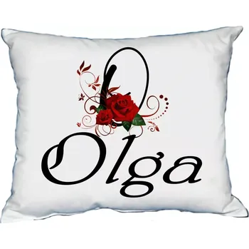 Dekorativní polštářek Polštář s dámským jménem OLGA Černý (polštářek dámské jméno )