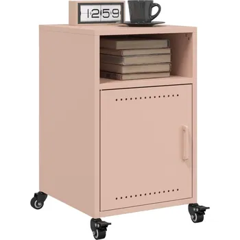 Noční stolek vidaXL Noční stolky 2 ks 36 x 39 x 59 cm ocel [846725] Barva: Růžová