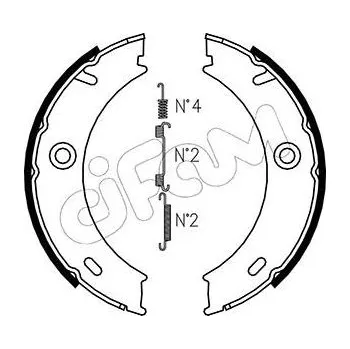 Lanko parkovací brzdy Sada brzdových čelistí, parkovací brzda CIFAM 153-240K