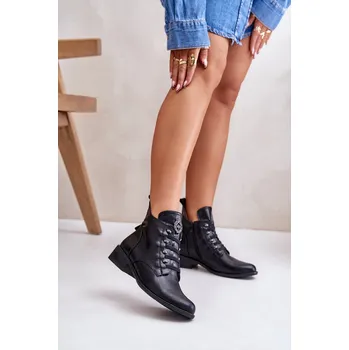 Dámské kozačky Nízké boty s podšívkou na zip s ozdobou Nevalia Barva: Černá, Velikost: 37