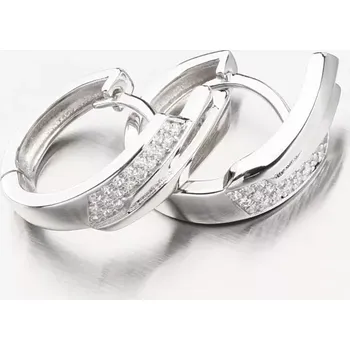 Náušnice Dámské náušnice stříbro 925 kruhy se zirkony PKL-2189