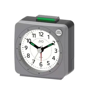 Budík JVD Šedý nejlevnější baterkový budík JVD SR220.14 s osvětlením