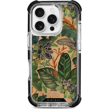 Pouzdro na mobilní telefon Odolný obal Mobiwear MagSafe Elite Bumper - Apple iPhone 16 Pro - D013D Sukulenty (Odolný kryt, pouzdro, obal Mobiwear Elite Bumper na mobil Apple iPhone 16 Pro - D013D Sukulenty, materiál Plast + TPU silikon + kov - zesílená ochrana telefonu, podpora)