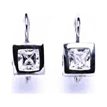 Náušnice Stříbrné náušnice čirý zirkon - VE40 (Stříbrné náušnice s čirým zirkonem)
