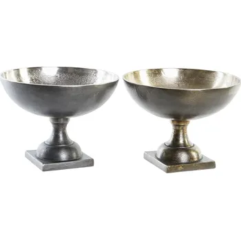 Vánoční dekorace Dekorace na stůl DKD Home Decor Stříbřitý Zlatá Aluminium Moderní (25 x 25 x 19 cm) (2 kusů)