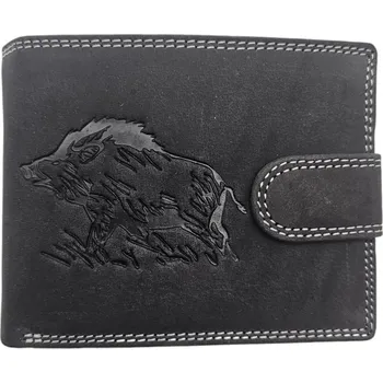 Peněženka Kožené peněženky s motivem - Prase Barva: Černá