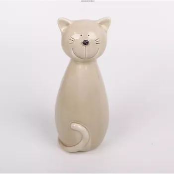 Krémová kočka z porcelánu (Porcelánová kočka krémová)