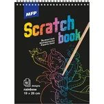 Škrabací blok s perem 26x19cm, 10ls - mix duha