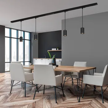 Lampička Briloner Kolejnicový systém RAIL 230 V, černý, 4 přívěsky, délka 1,5 m černá 4 x 9 W LED - Doprava zdarma