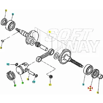 Motor pro motocykl Yamaha Gufero klikové hřídele - variátor 931022246400