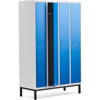 Šatní skříň Šatní skříňka CLASSIC, s nohami, 4 sekce, 1940x1200x550 mm, modré dveře