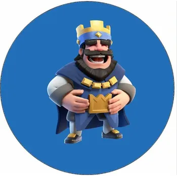 Jedlá dekorace na dort Jedlý papír Clash Royale král smějící se 19,5 cm