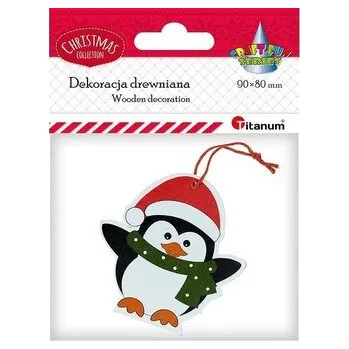 Zawieszka drewniana pingwin 71x73mm