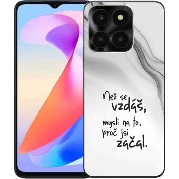 Pouzdro na mobilní telefon Gelový kryt mmCase na Honor X6a - citát 2 bílé pozadí