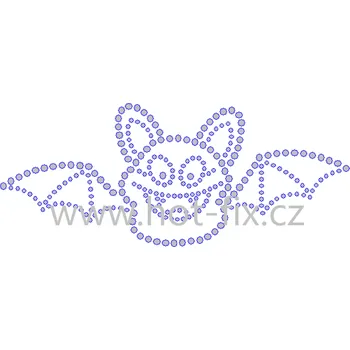 SP004-A - hot-fix nažehlovací kamínkový potisk netopýr, rozměry cca 14,9x6,2cm barva: broušené kameny barva 101/N Crystal /stříbrná