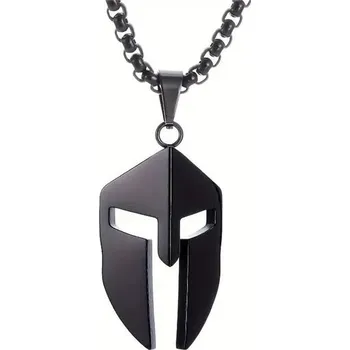 Přívěsek Přívěšek z chirurgické oceli Spartan warrior Černý, Model včetně řetízku 2.5 mm/ 60 cm Impress Jewelry 2407201742091969BK