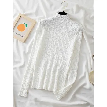 Vzorovaný kašmírový rolák Barva: Bílá, Velikost: ONE SIZE