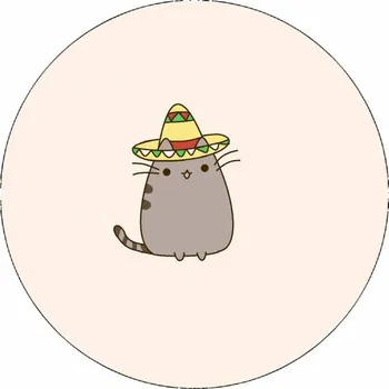 Jedlá dekorace na dort Jedlý papír Pusheen v sombreru 19,5 cm