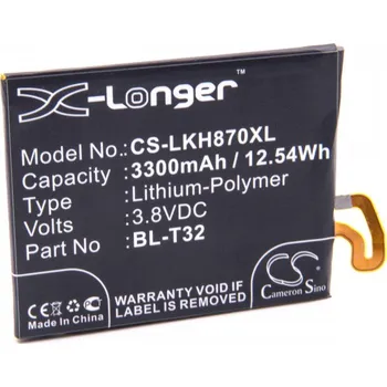 Baterie pro mobilní telefon VHBW Baterie pro LG G6 / V30, 3300 mAh