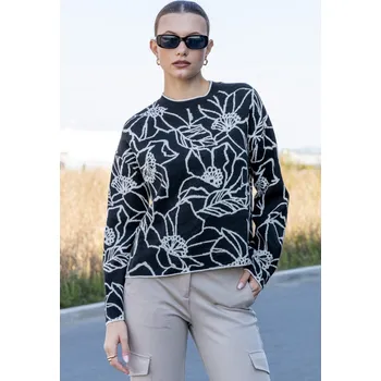 Dámský svetr Vero Moda dámský svetr New Flora s dlouhým rukávem černý Velikost: XL