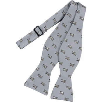 Motýlek Bubibubi Světlešedý vázací motýlek s buldočky