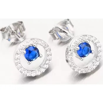 Náušnice Dámské náušnice stříbro 925 zirkon se safír PKL-2176