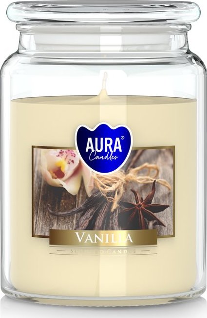 Aura vonná svíčka v dóze maxi Vanilka
