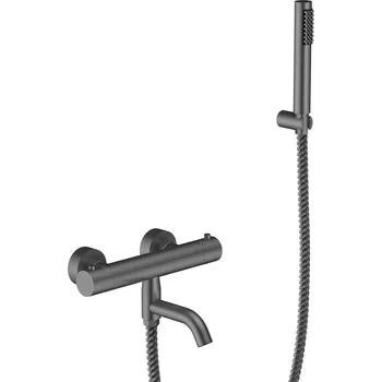BESCO - Nástěnná termostatická vanová baterie VEO grafitová s příslušenstvím BABWVSTGR