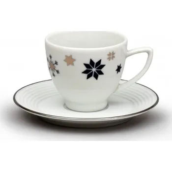 Thun 1794 Šálek s podšálkem, 150 ml, Lea, vánoční modré vločky, platina, Thun