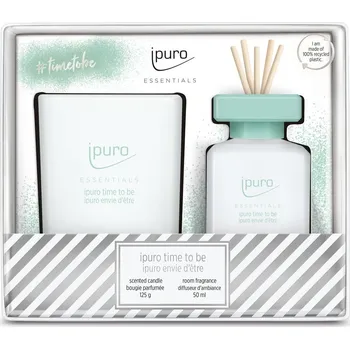 Aroma difuzér iPuro Aroma difuzér se svíčkou Time to Be, citrusové plody, mošus, santal, cedr, zelené jablko, konvalinka, 50 ml, svíčka 125 g IFC2463