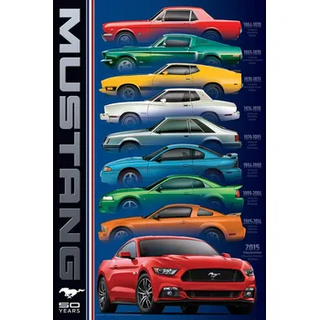 Plakát Plakát, Obraz - Ford Mustang 50 Years-9 types