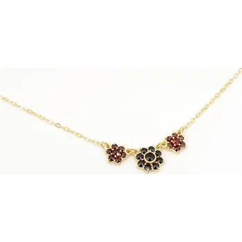 Náhrdelník Dámský stříbrný pozlacený náhrdelník s českým granátem STNAH132F + Dárek zdarma