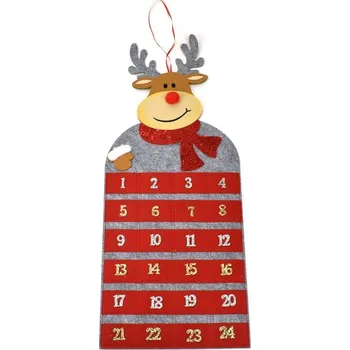 Vánoční dekorace Adventní kalendář Sob, filc, 30 x 70 cm
