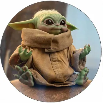 Jedlá dekorace na dort Jedlý papír Mandalorian Baby Yoda 19,5 cm