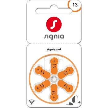 Článková baterie SIGNIA 13 / PR48 značkové baterie do naslouchadel, blistr 6ks.