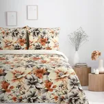 ArtFir Povlečení na jednolůžko NIKA 51 | krémová/květy 140 x 200 cm