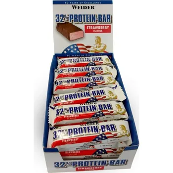 Weider 32% Protein Bar, strawberry, 60g x 12 ks