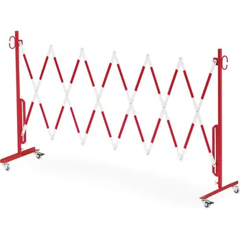 parkovací zábrana Roztahovací zábrana, s kolečky, max. 3000 mm, červená/bílá