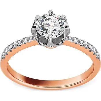 Prsten Lab-grown diamantový zásnubní prsten Sawyer, růžové zlato DIHU120R + dárkové balení LUXUS zdarma