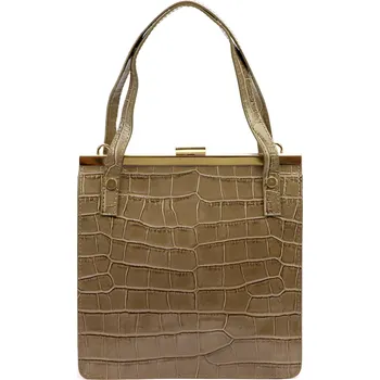 Kožená kufříková kabelka Luka 19-90 COCO béžová