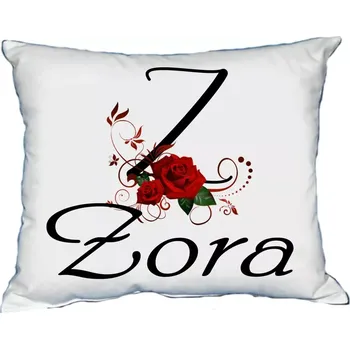 Dekorativní polštářek Polštář se jménem ZORA Vínový (polštářek dámské jméno )