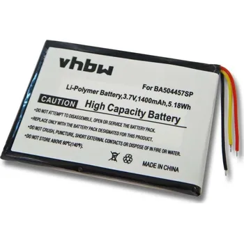 Audio kabel VHBW Baterie pro Philips GoGear Muse, 1400 mAh