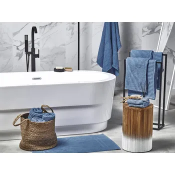 Ručník Sada 11 ručníků modrá bavlna absorbční s nízkým kroucením osučka ručník pro hosty ručník na ruce koupelna Beliani