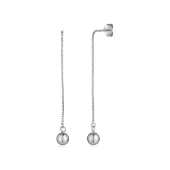 Náušnice Stříbrné visací řetízkové náušnice s kuličkou STNAU1894F