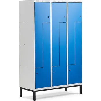 Šatní skříň Šatní skříňka CLASSIC Z, s nohami, 3 sekce, 6 dveří, 1940x1200x550 mm, modré dveře