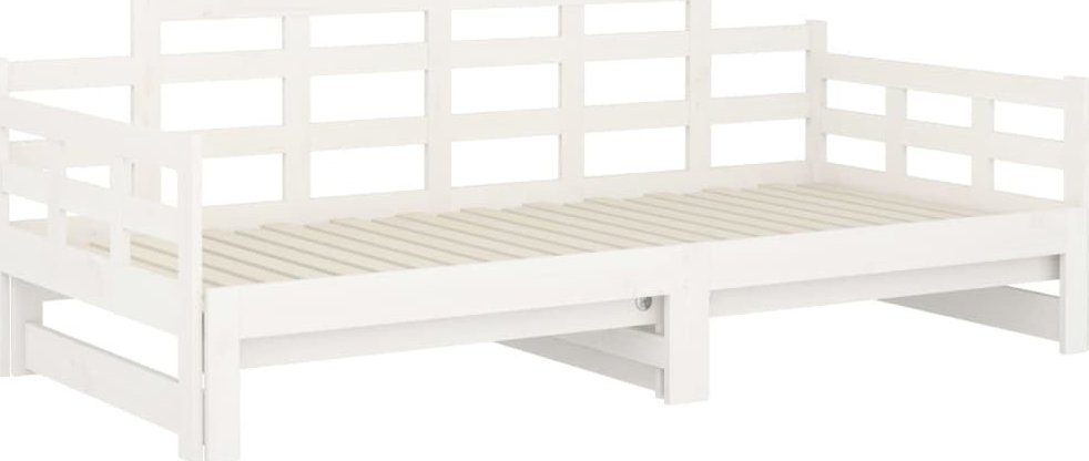 foto Postel Výsuvná postel 2x 80 x 200 cm masivní borovice bílá